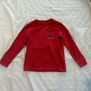 Vineyard Vines Kids Classic Red Long Sleeve Tee
